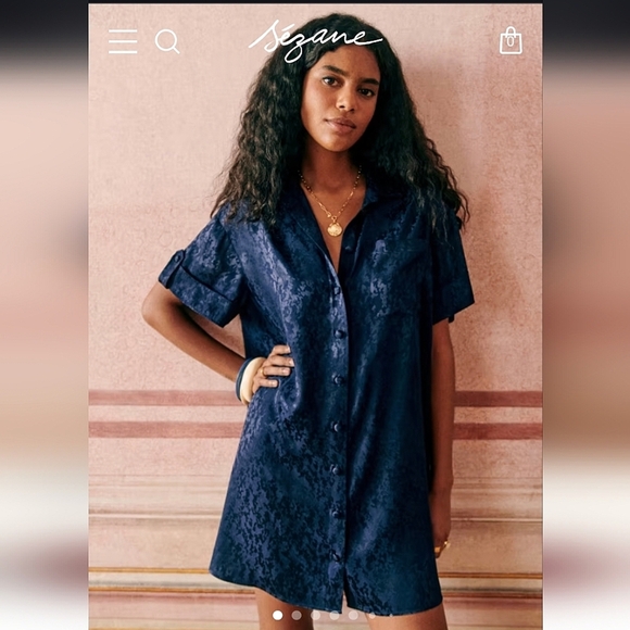 Sezane Ana Dress Navy Small NWOT - Picture 1 of 11